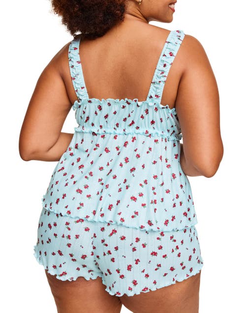 Adore Me Leanore Tank And Shorts Pajamas In Floral Blue