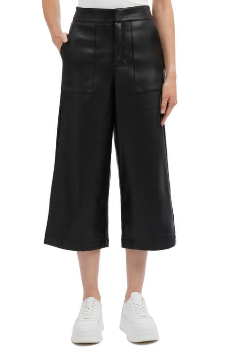 Faux Leather Culotte Pants