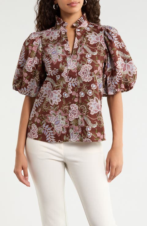 Pipa Floral Print Puff Sleeve Top