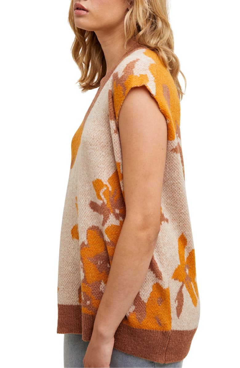 WISHLIST Floral Jacquard Sweater Vest, Alternate, color, Taupe/ Clay