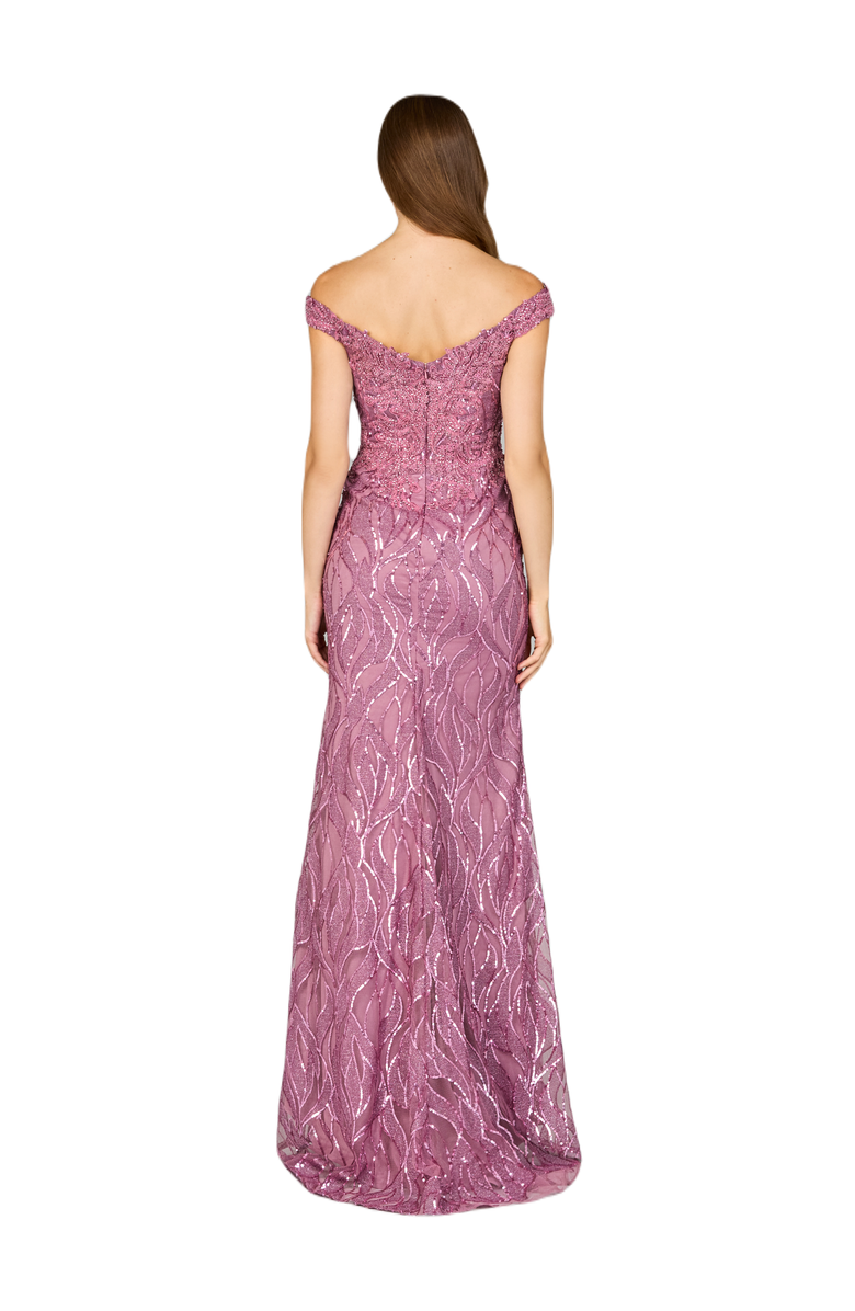 LARA New York Off Shoulder, Mermaid Lace Gown, Alternate, color, Rose