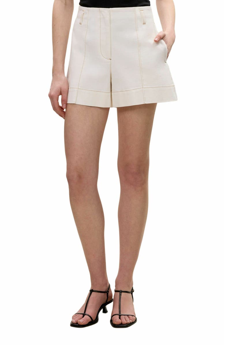Rebecca Taylor Cora Denim Short, Alternate, color, Eggshell Wash
