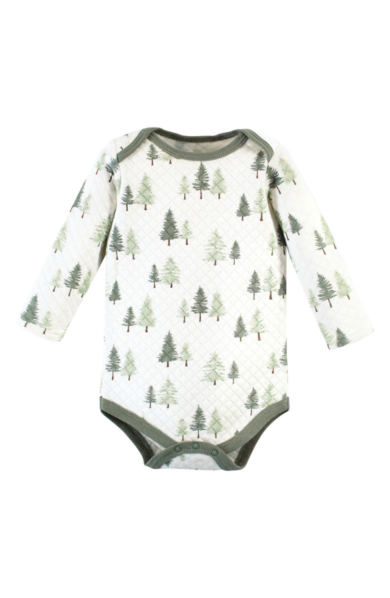 Hudson Baby Quilted Long-Sleeve Cotton One-Piece, Alternate, color, Forest Animals
