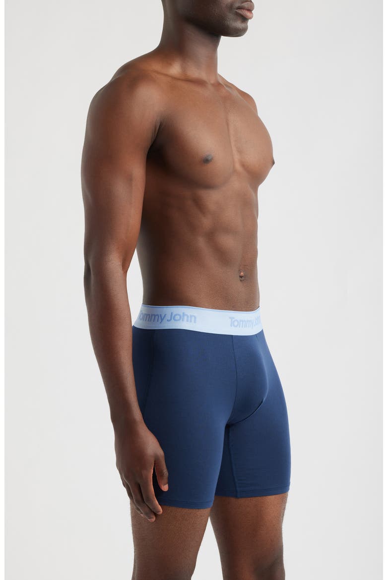 3-Pack Second Skin 6-Inch Stretch Modal Boxer Briefs, Alternate, color, DRESS BLUES DRESS BLUES
