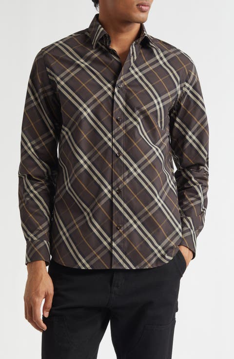 Robert Check Cotton Button-Up Shirt