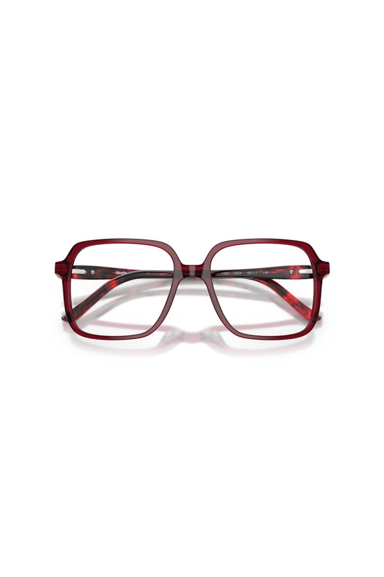 55mm Square optical glasses, Alternate, color, Red