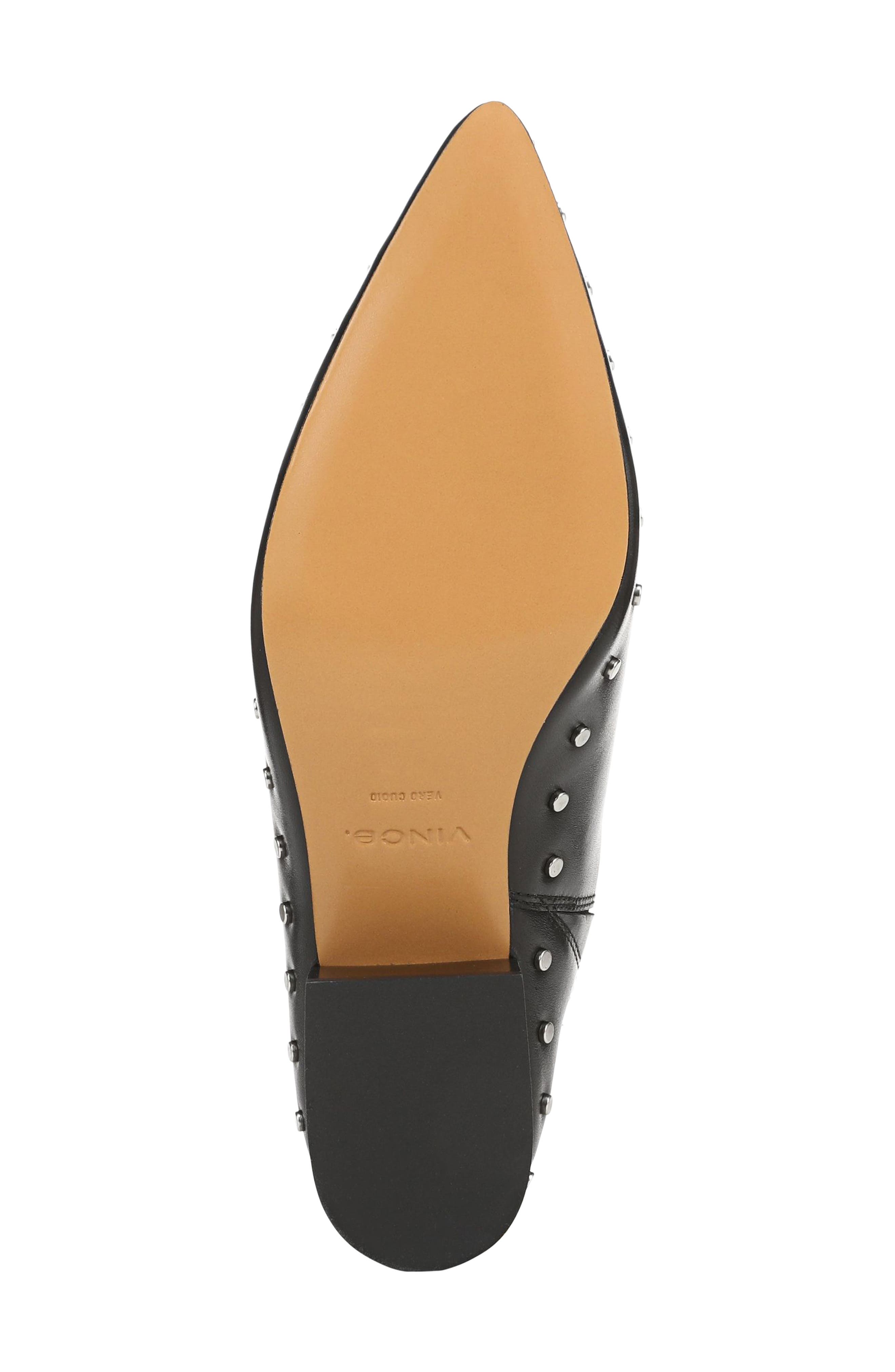 August Studded Leather Mule, Alternate, color, BLACK