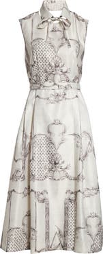 Max Mara Ambuto Print Sleeveless Fit & Flare Dress