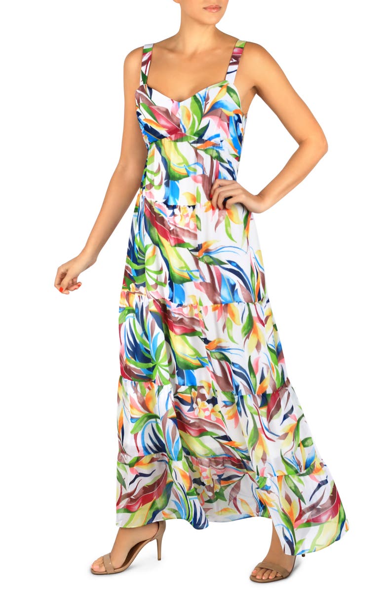 Julia Jordan Floral Tiered Maxi Sundress, Alternate, color, 