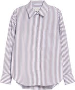 LOULOU DE SAISON Maud Stripe Oversize Cotton Poplin Button-Up Shirt