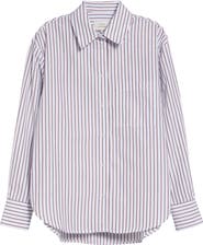 LOULOU DE SAISON Maud Stripe Oversize Cotton Poplin Button-Up Shirt