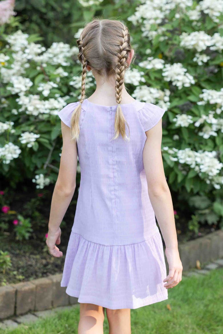 Crinkle Lawn Dress With Shirred Hem Ruffle, Alternate, color, Light Purple