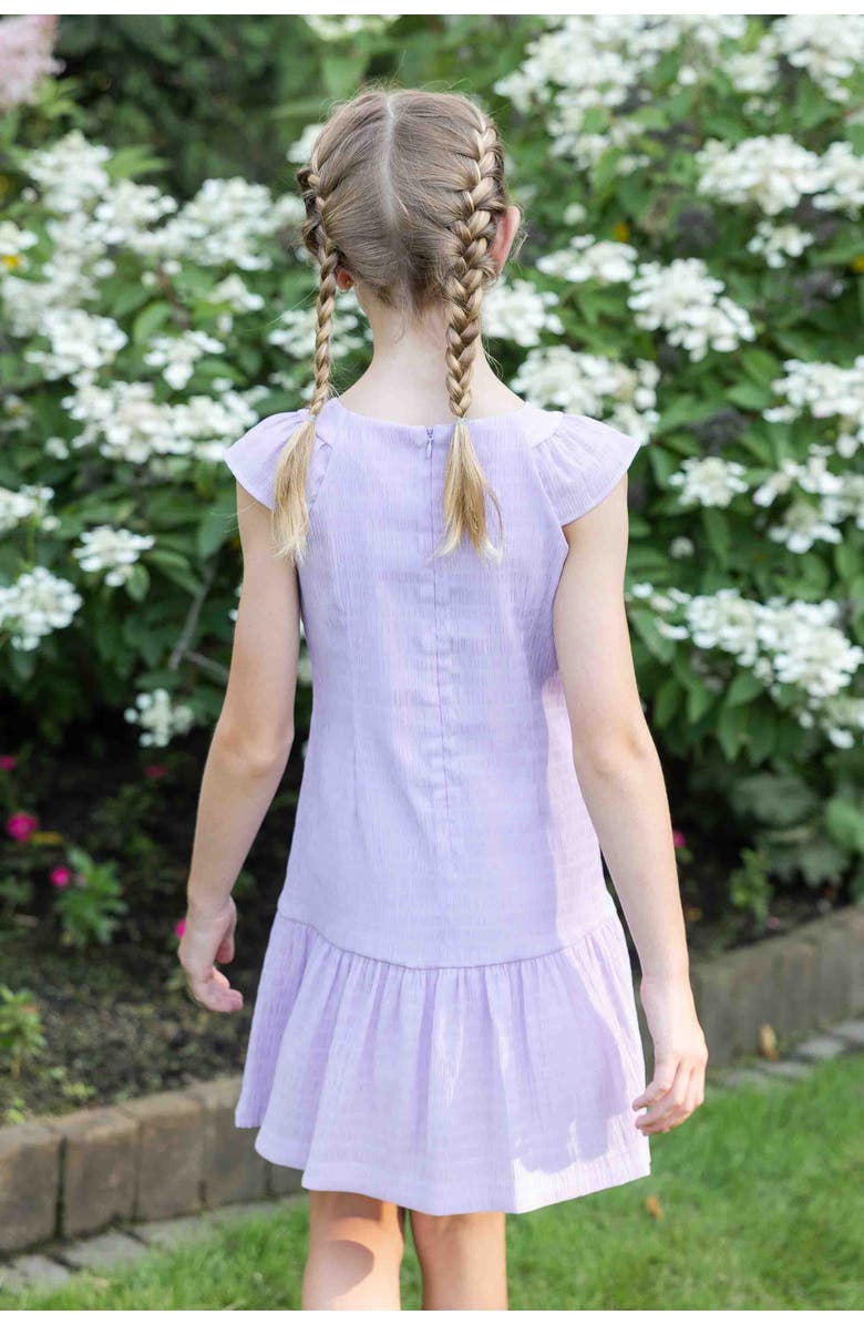 Florence Eiseman Crinkle Lawn Dress With Shirred Hem Ruffle, Alternate, color, Light Purple