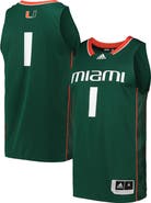 adidas Men's adidas #1 Green Miami Hurricanes Swingman Basketball Jersey