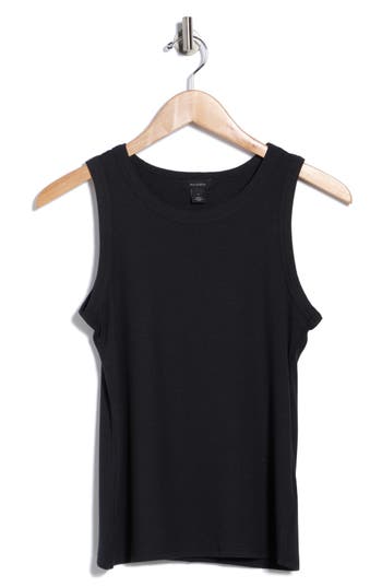 Halogen ® Fitted Ribbed Tank Top In Black