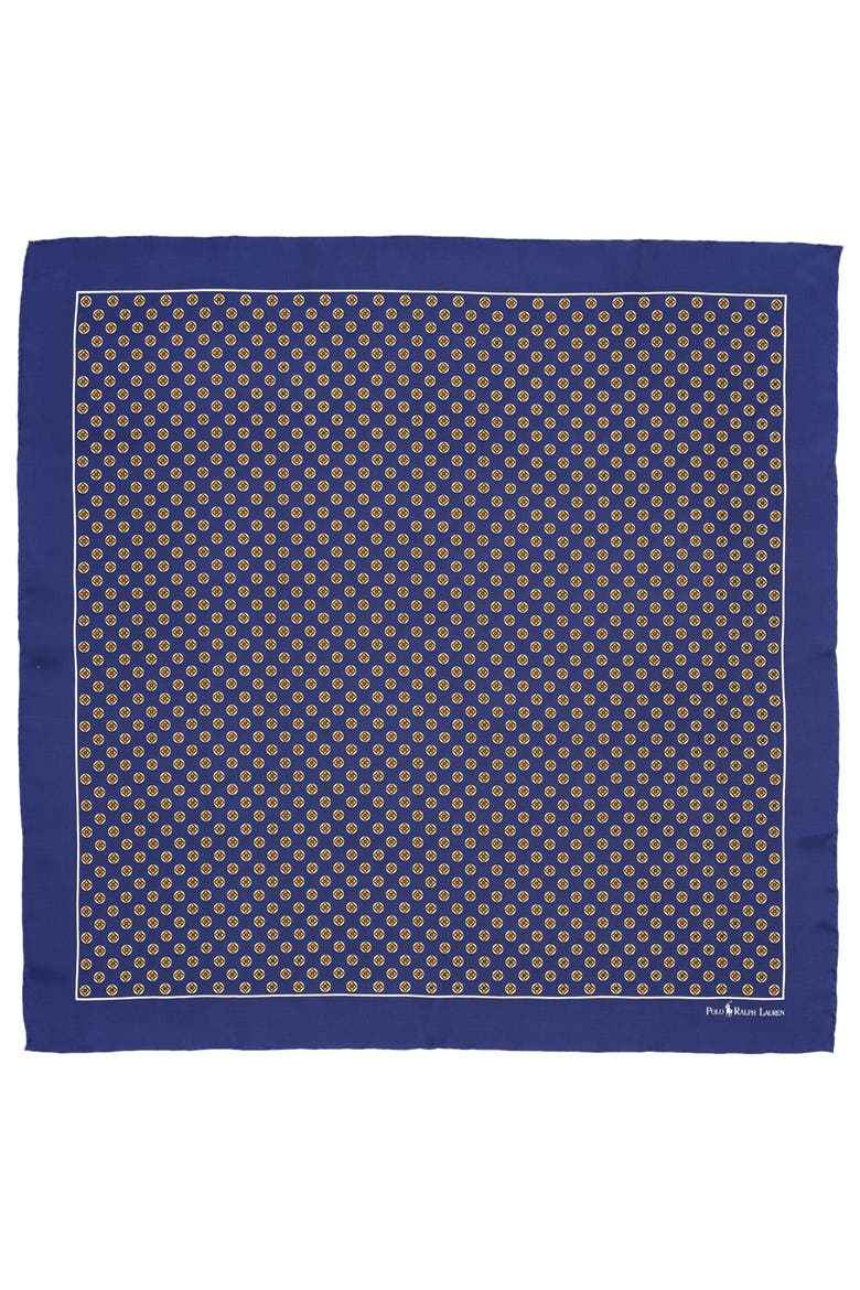 Silk Foulard Square Scarf, Alternate, color, BRIGHT NAVY