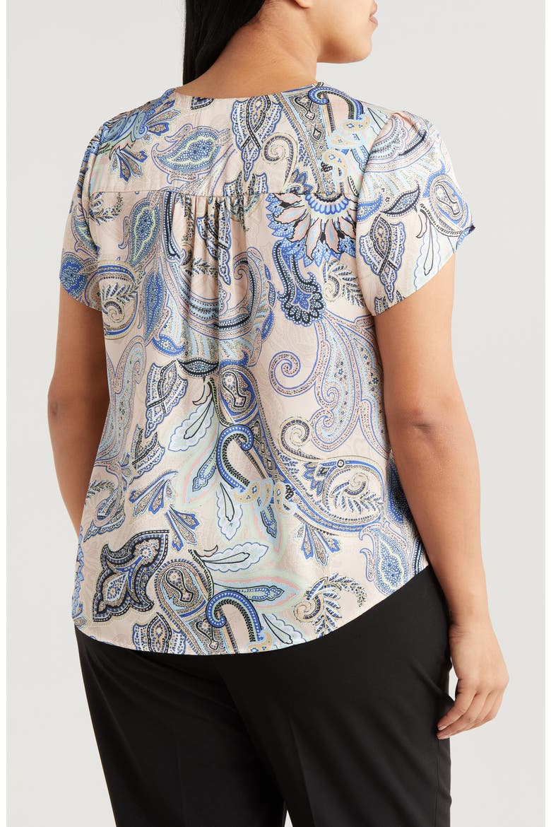 Print Tulip Sleeve Top, Alternate, color, SAND PAISLEY