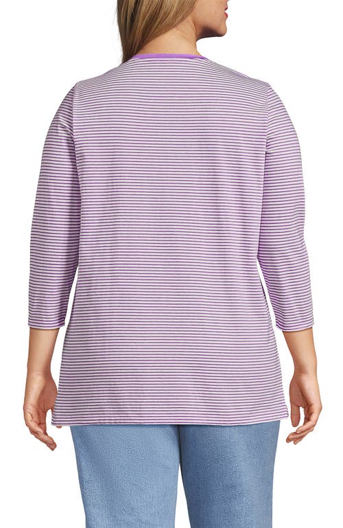 Lands' End 3/4 Sleeve Cotton Supima Tunic In Purple