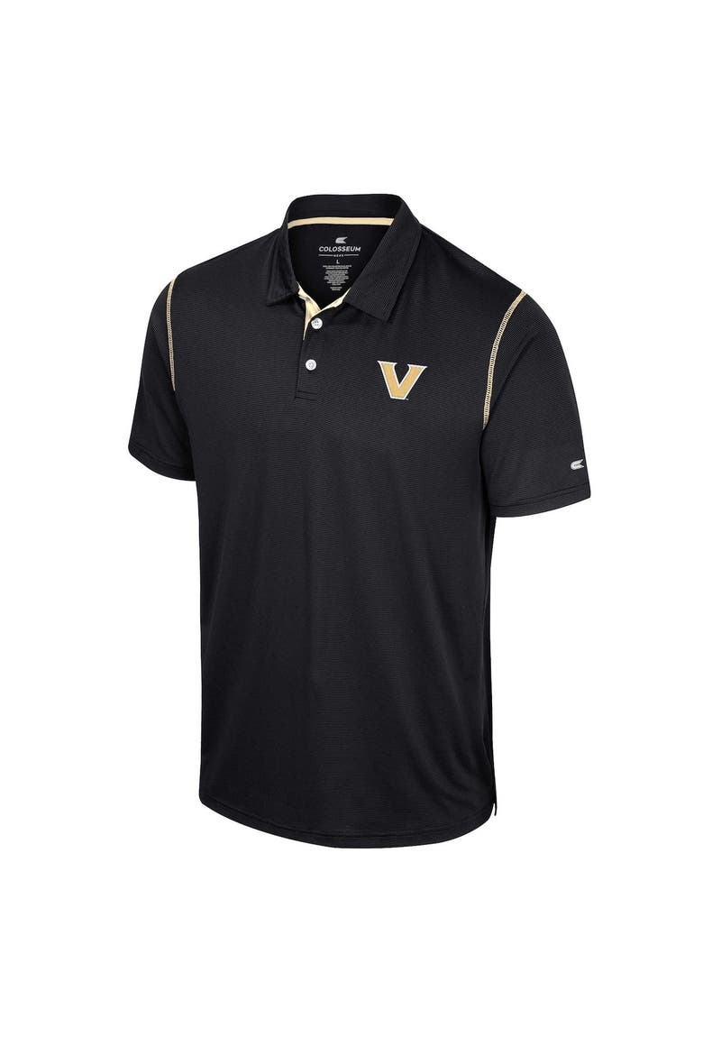 Men's Colosseum  Black Vanderbilt Commodores Cameron Polo, Alternate, color, Black
