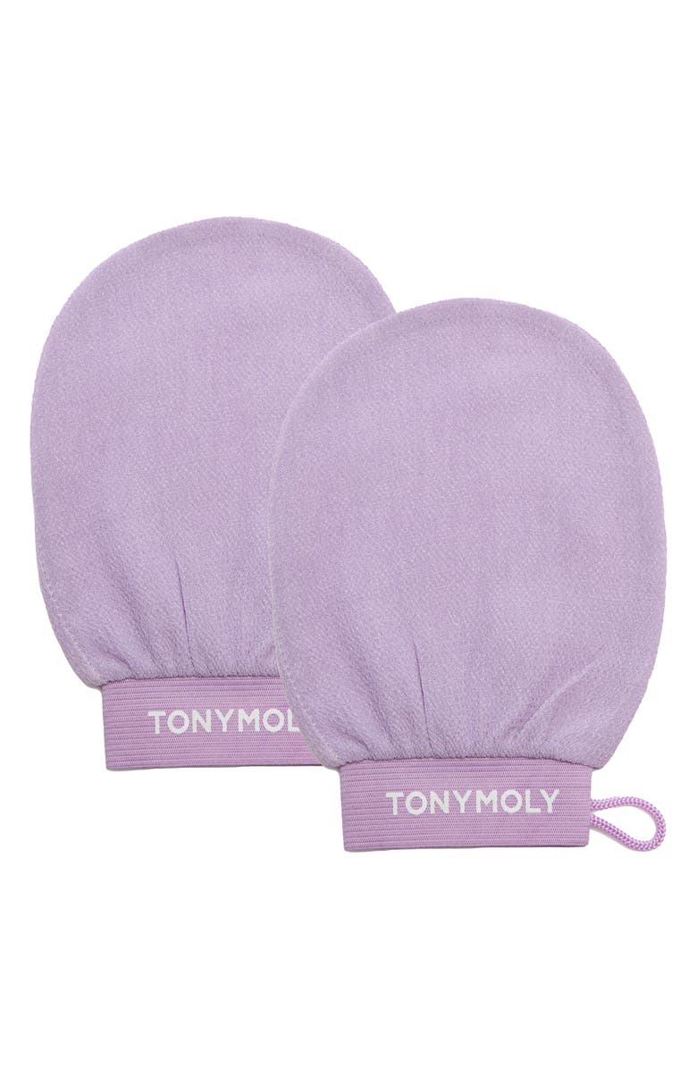 TONYMOLY Plum Bum K-Spa Body Exfoliating Gloves, Main, color, Pink