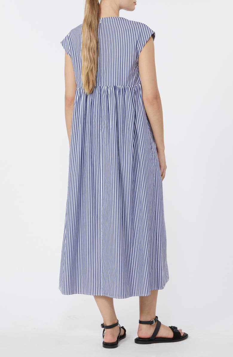 Weekend Max Mara Molo Stripe Cotton Dress, Alternate, color, Navy