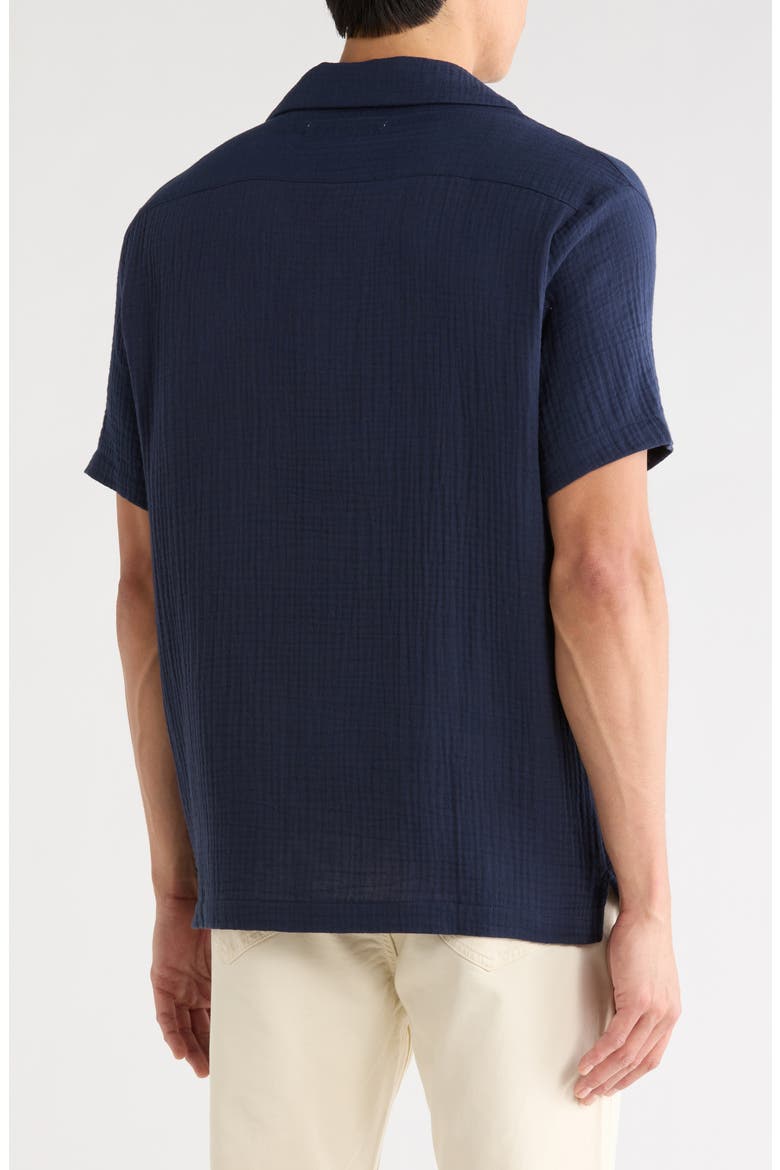 Gauze Camp Shirt, Alternate, color, NAVY