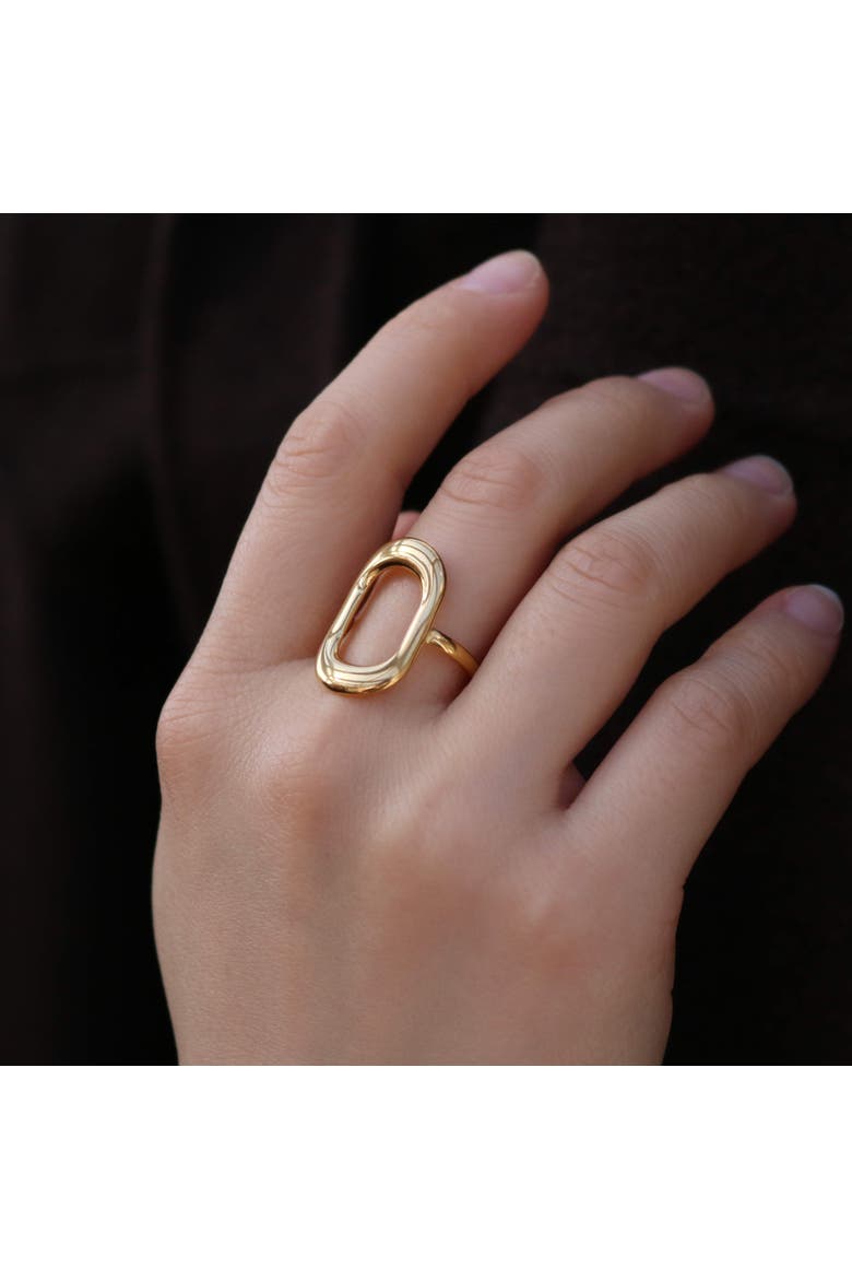 Open Oval Ring, Alternate, color, Gold