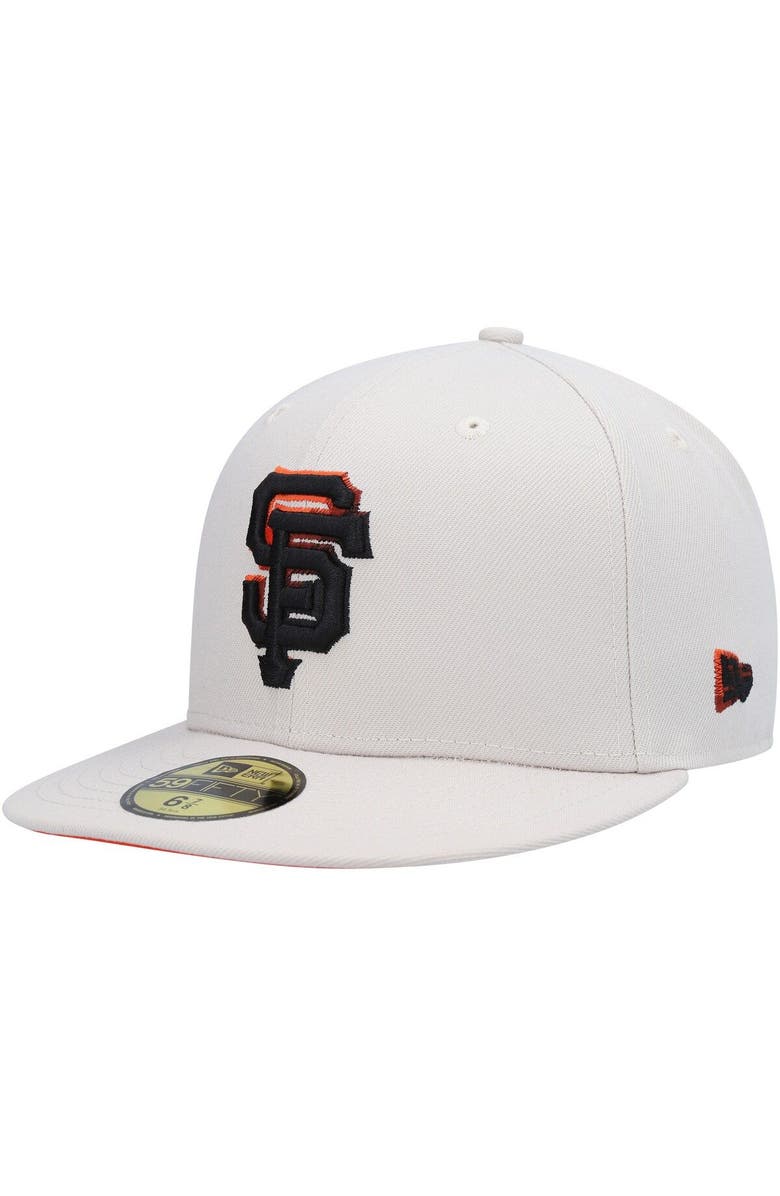 New Era Men's New Era Khaki San Francisco Giants Stone Dim Undervisor 59FIFTY Fitted Hat, Main, color, 