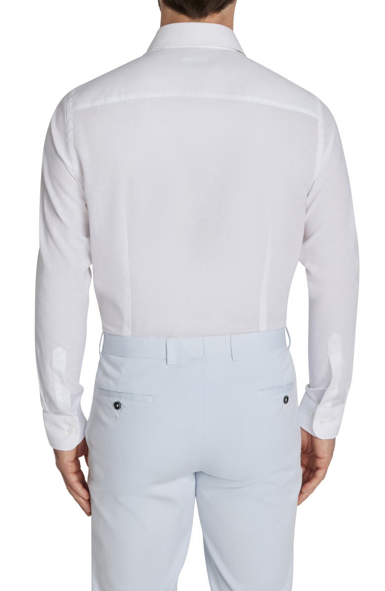 Jack Victor Clandeboye Contemporary Fit Solid Linen & Cotton Button-Up Shirt, Alternate, color, 