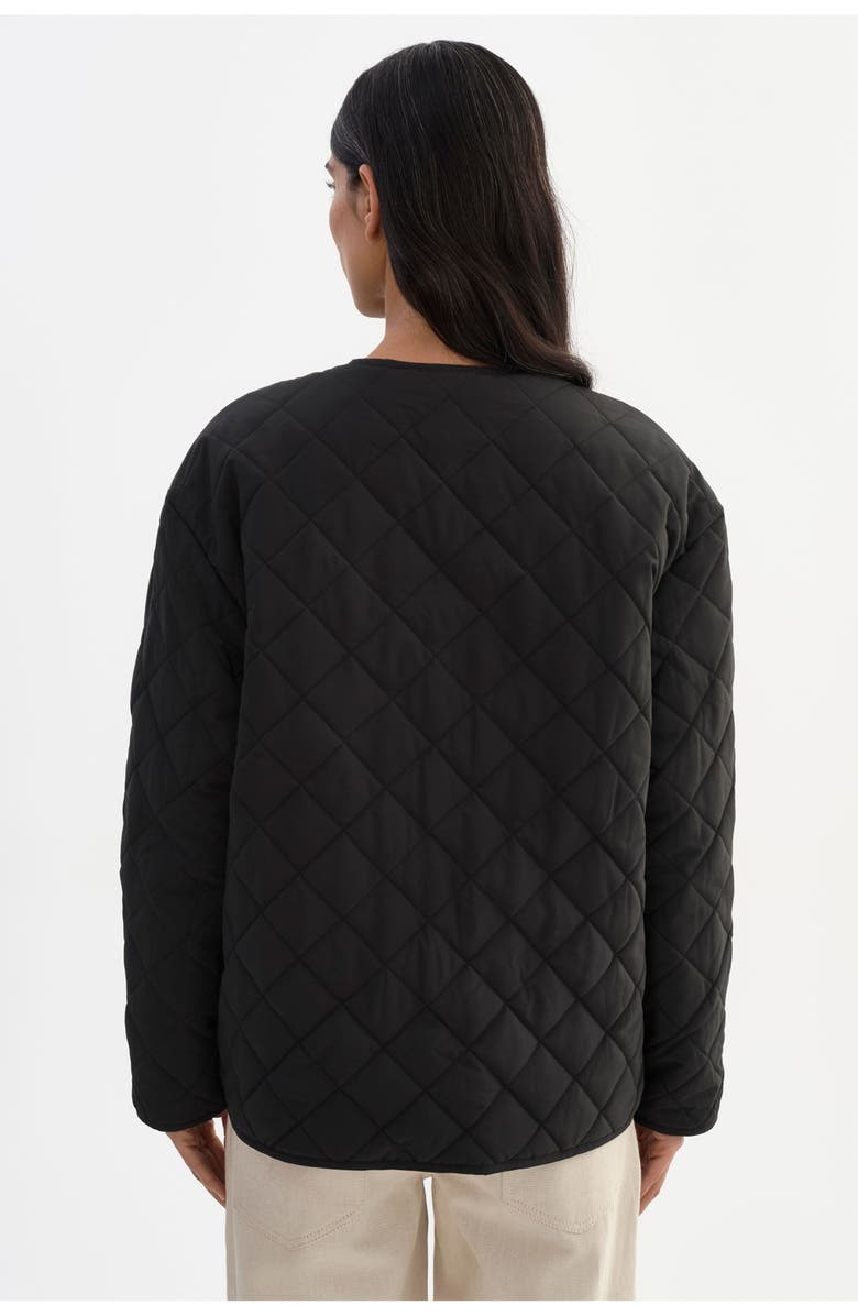 LAMARQUE Hera | Quilted Collarless Jacket, Alternate, color, Black