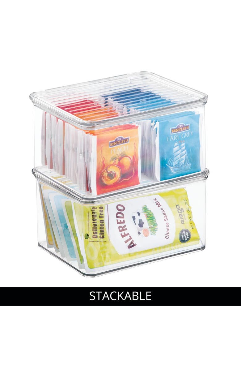 iDesign Stackable Hinged-Lid Pantry Storage Box - Set of 6 - Clear, Alternate, color, 