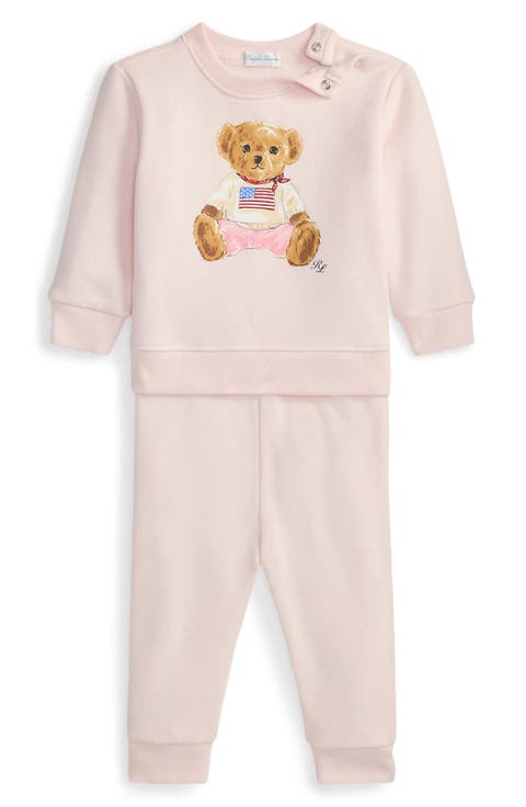 Kids' Polo Bear Cotton Blend Sweatshirt & Jogger Set