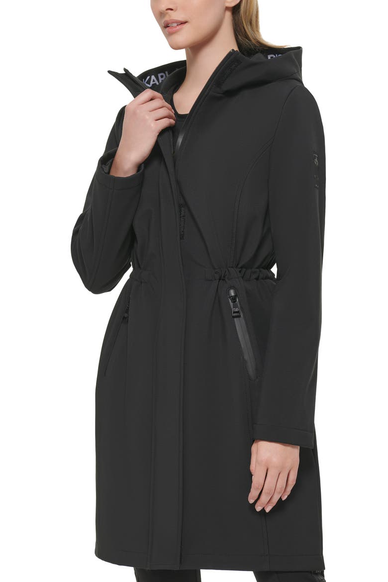 Water Resistant Hooded Raincoat, Alternate, color, BLACK