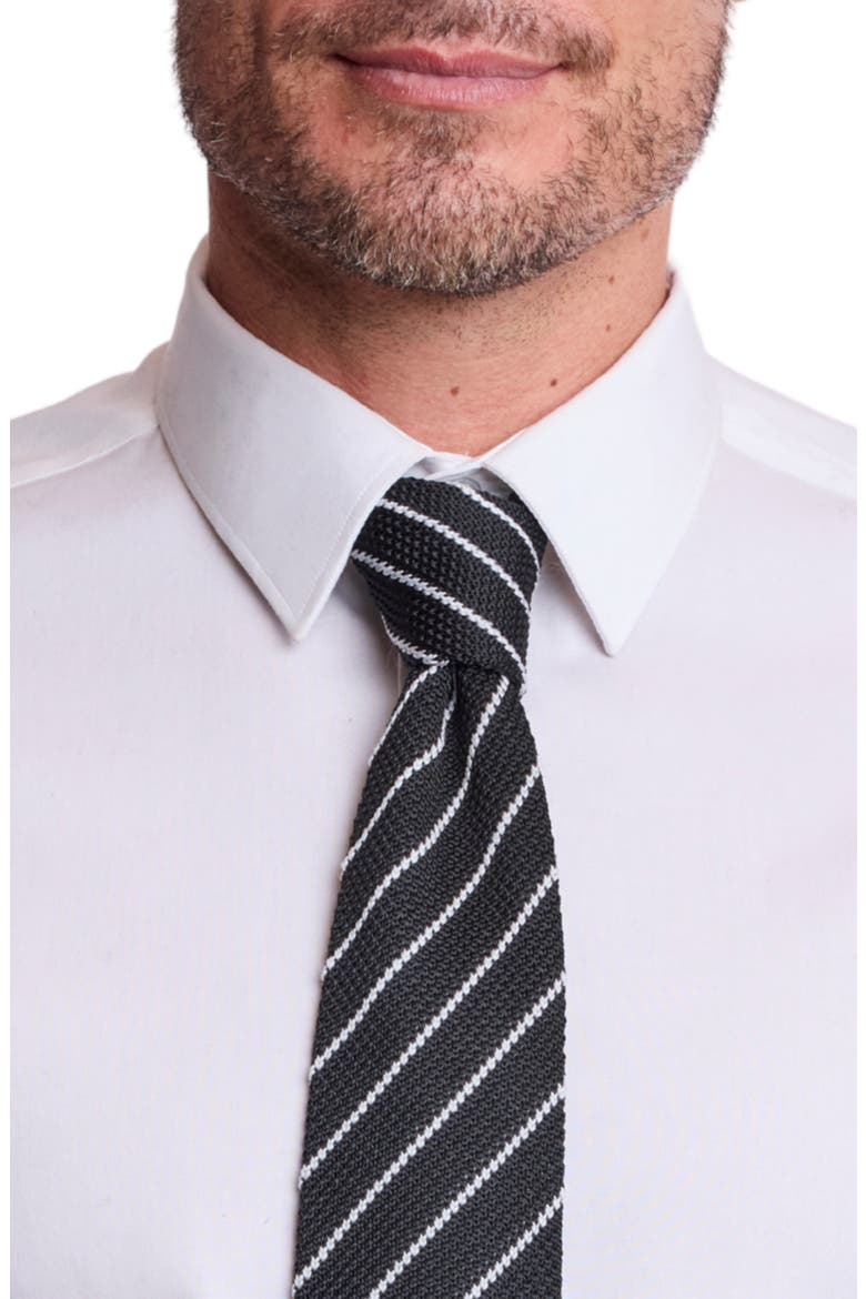 Stanley Striped Knit Tie, Alternate, color, DK NAVY STRIPE