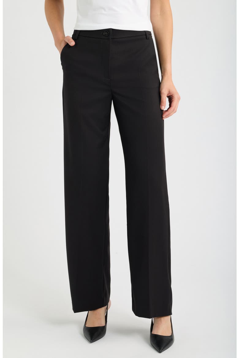 Straight Leg Career Pants, Main, color, BLACK