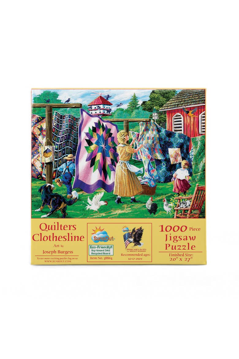 Quilter's Clothesline 1000 piece Jigsaw Puzzle for Adults, Alternate, color, Multicolor