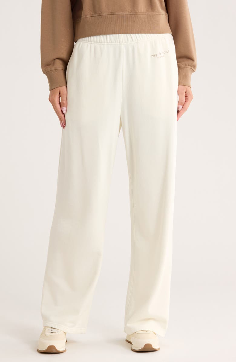 rag & bone Cotton French Terry Wide Leg Sweatpants, Main, color, Chalk