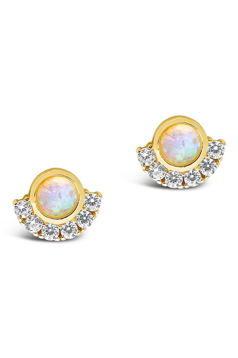Half Halo Stud Earrings, Main, color, GOLD