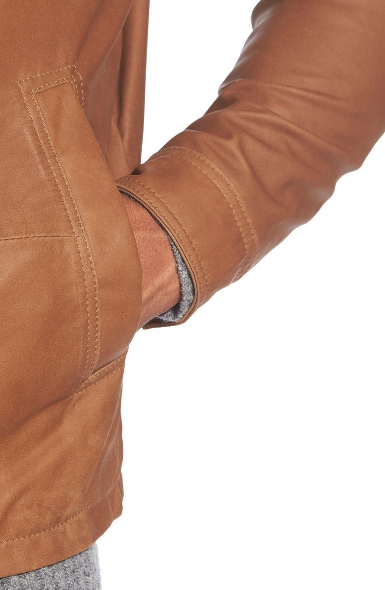 Missani Le Collezioni Missani Le Collezioni Lambskin Leather Jacket, Alternate, color, 