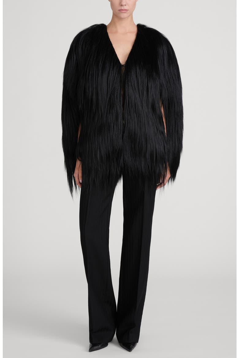 The Low Trouser Wool Pants, Alternate, color, BLACK SHADOW STRIPE