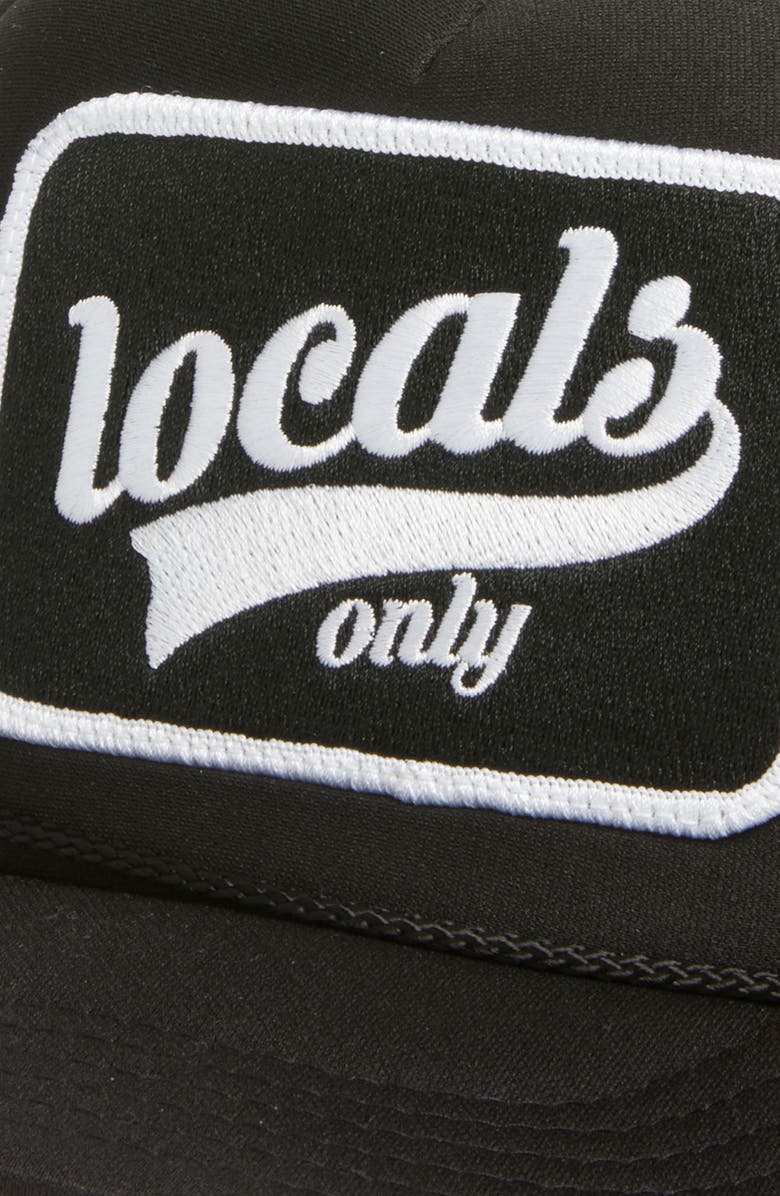 Friday Feelin’ Locals Only Patch Trucker Hat, Alternate, color, Black