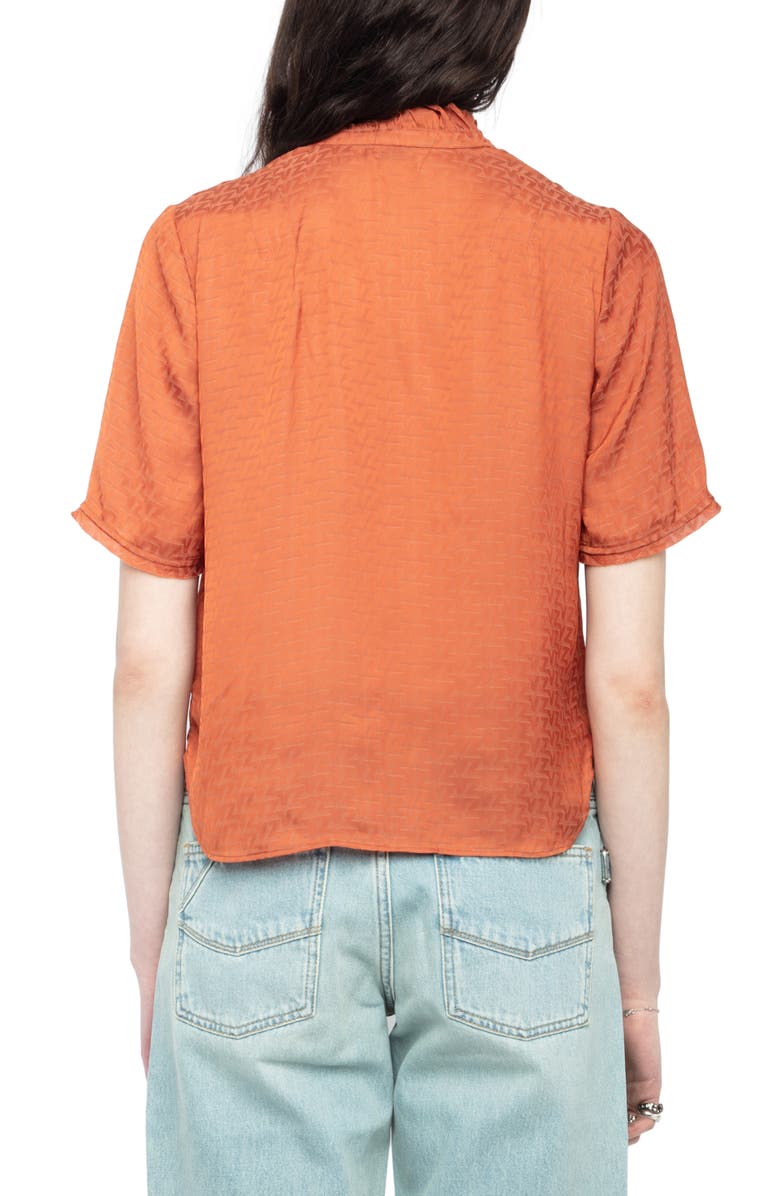 Zadig & Voltaire Topher Satin Jacquard Top, Alternate, color, 