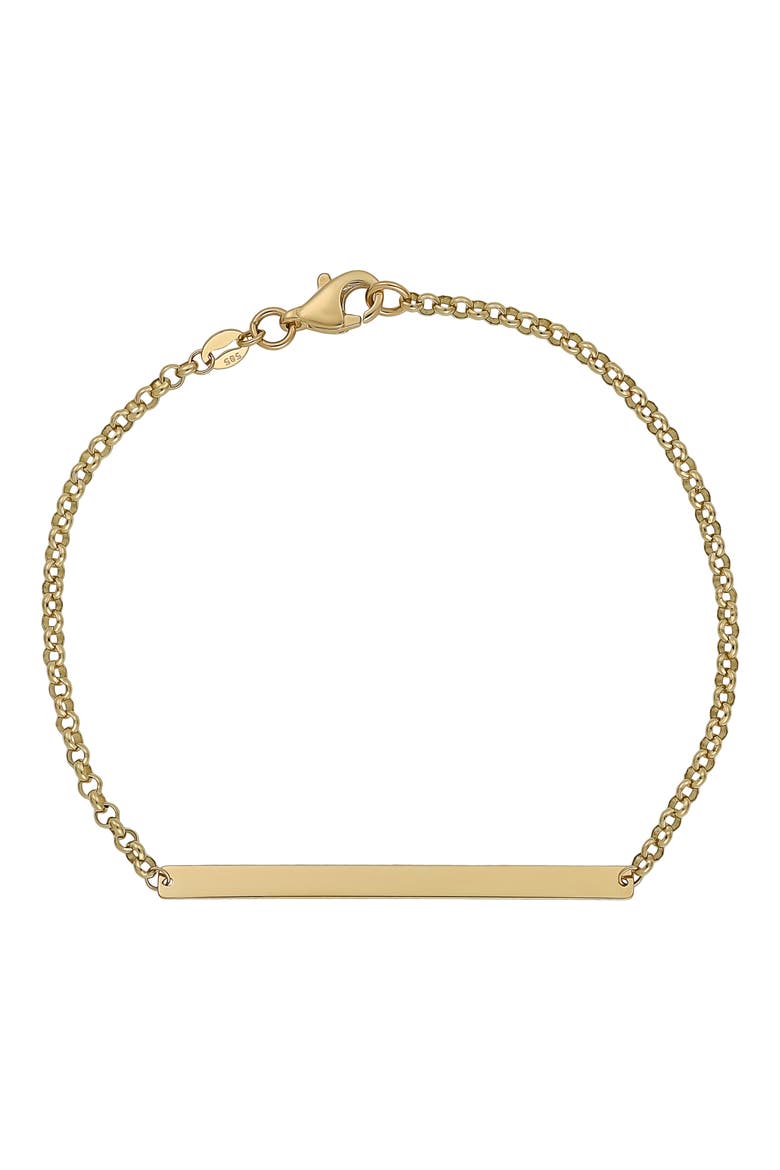14K Gold Bar Pendant Bracelet (Nordstrom Exclusive), Main, color, 14K YELLOW GOLD