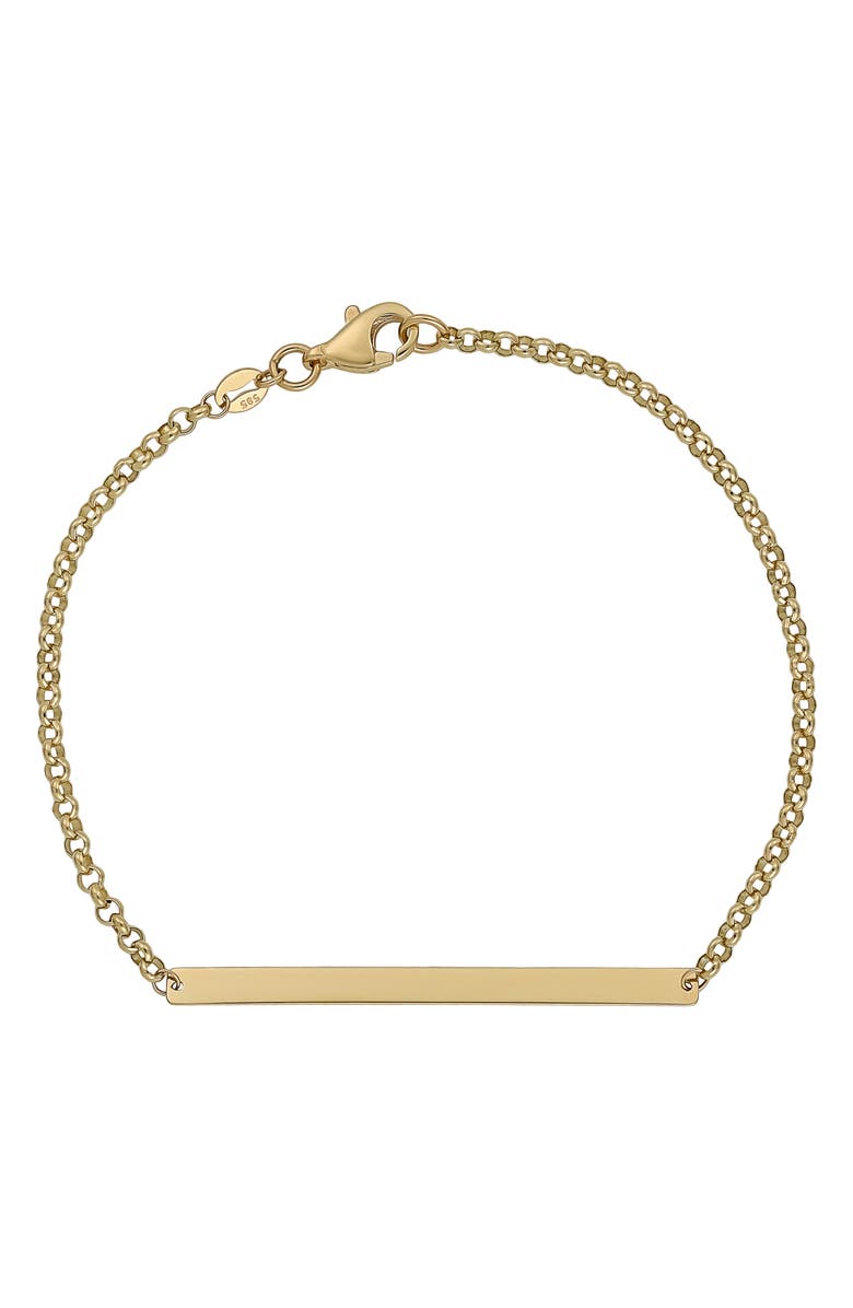 Bony Levy 14K Gold Bar Pendant Bracelet, Main, color, 
