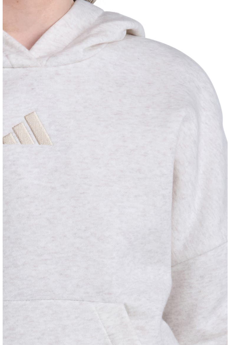 Kids' 3-Stripes Fleece Hoodie, Alternate, color, TAN HEATHER
