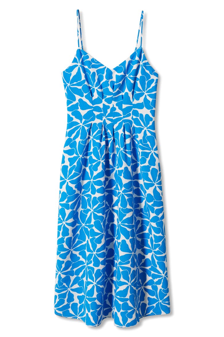 Floral Seersucker Midi Dress, Alternate, color, BLUE