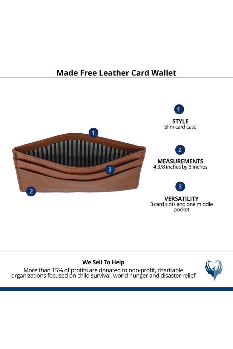 Leather Card Wallet, Alternate, color, Camel