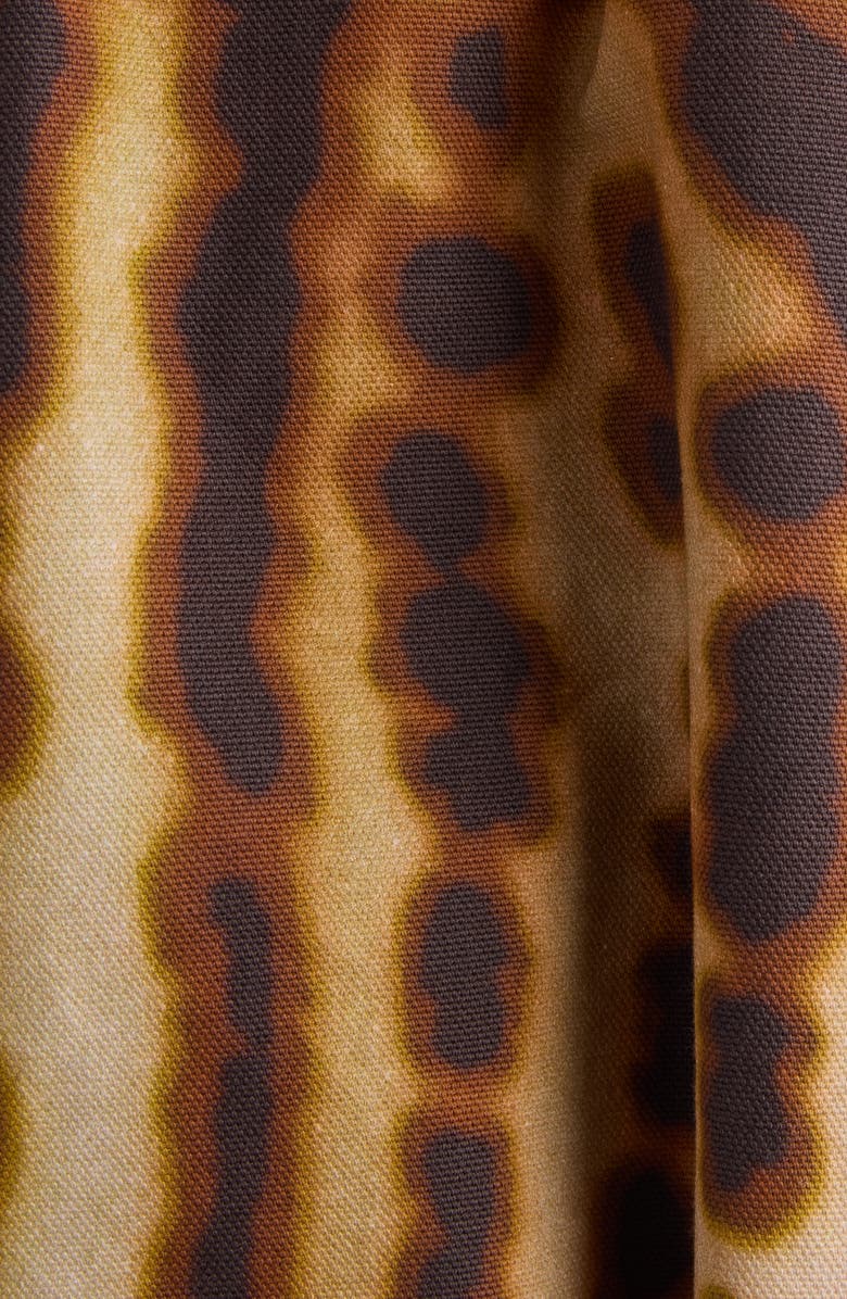 Dries Van Noten Vadon Leopard Orchid Print Cotton Bomber Jacket, Alternate, color, Olive