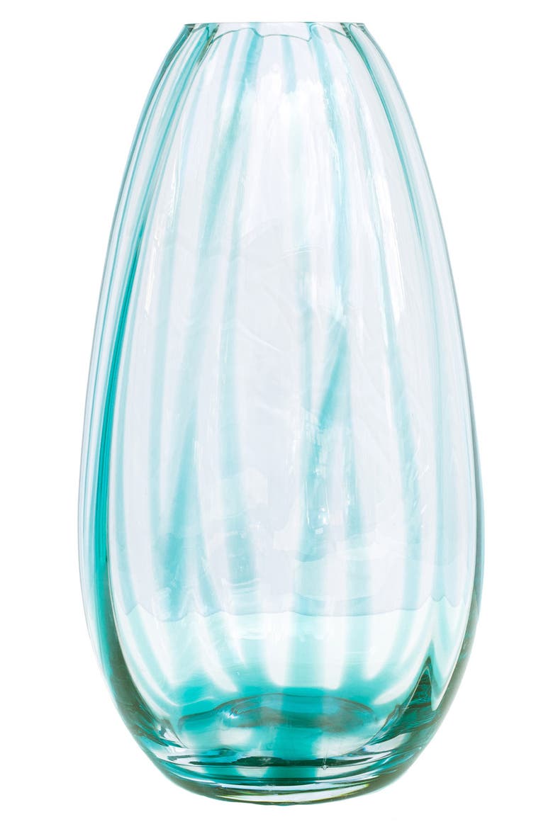 Bolla Blue Glass Pleated Vase, Main, color, BLUE