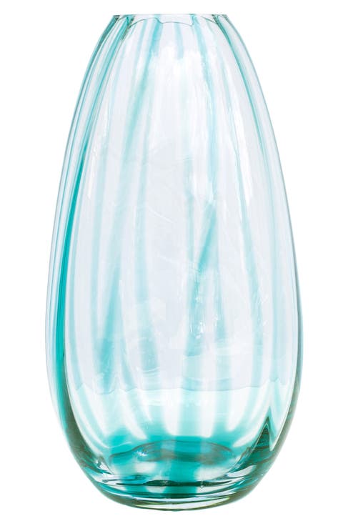 Bolla Blue Glass Pleated Vase
